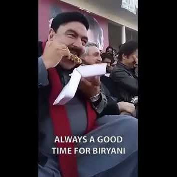 sheikh rasheed eating biryani in dharna | Imran khan smile at sheikh rasheed |