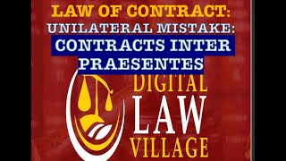 Contract Law: Unilateral Mistake Part 3