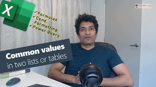 How to compare two lists for common values in Excel