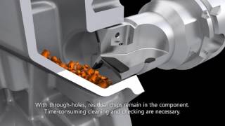 Produce a hole without residual chips in the component. Example: Freeze plug