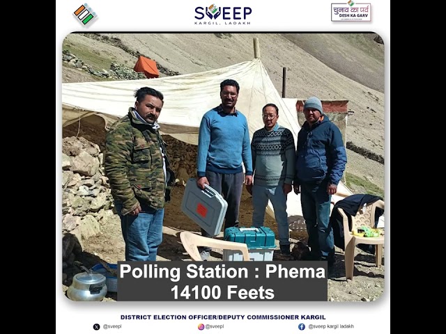 Polling parties reaching remote polling stations in Kargil, Ladakh class=