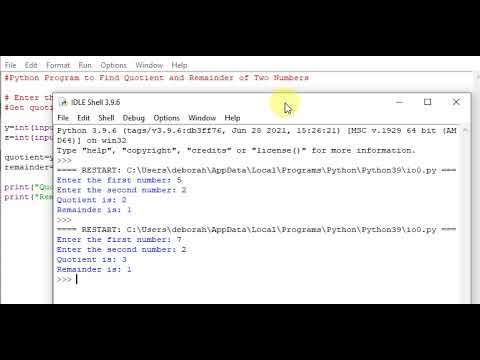 Python Program to Find Quotient and Remainder of Two Numbers