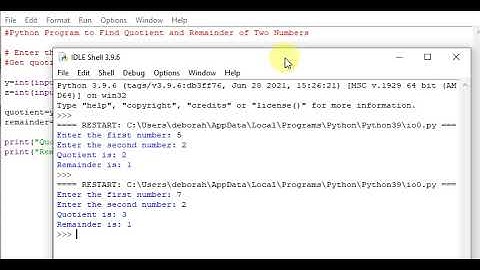 Python Program to Find Quotient and Remainder of Two Numbers