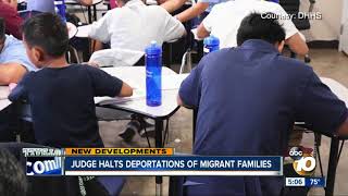 Judge temporarily halts family deportations