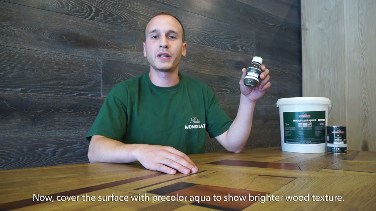 Реставрация стола из массива дуба. Rubio Monocoat: Woodfiller Quick, Precolor Aqua, Oil Plus 2C