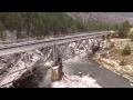 Flying over the Payette river and an old rail bridge.