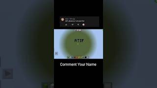 Comment your name !😊    #minecraft #shorts