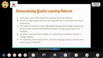 ATAL FDP: Day 3 Session 7: Technology and Future of Education by HV Anuchan, Microsoft, California