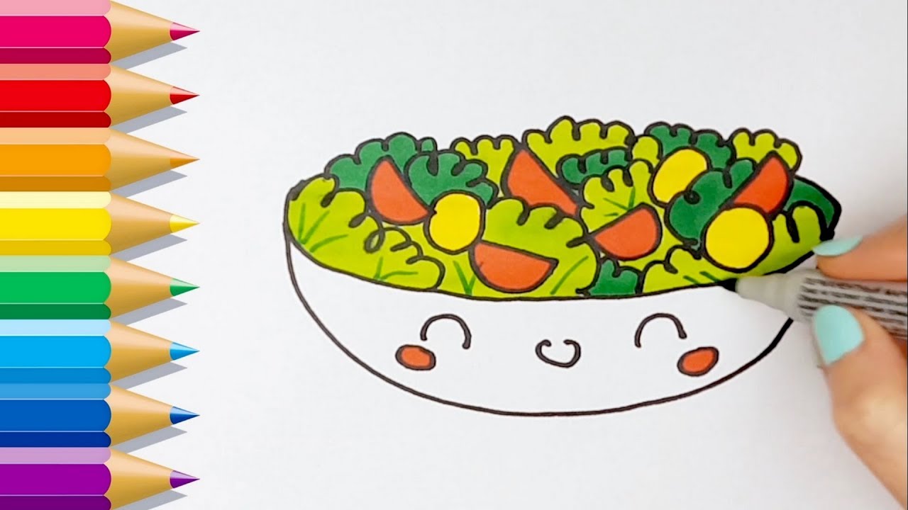 Cómo dibujar una Ensalada Kawaii 💙 - thptnganamst.edu.vn