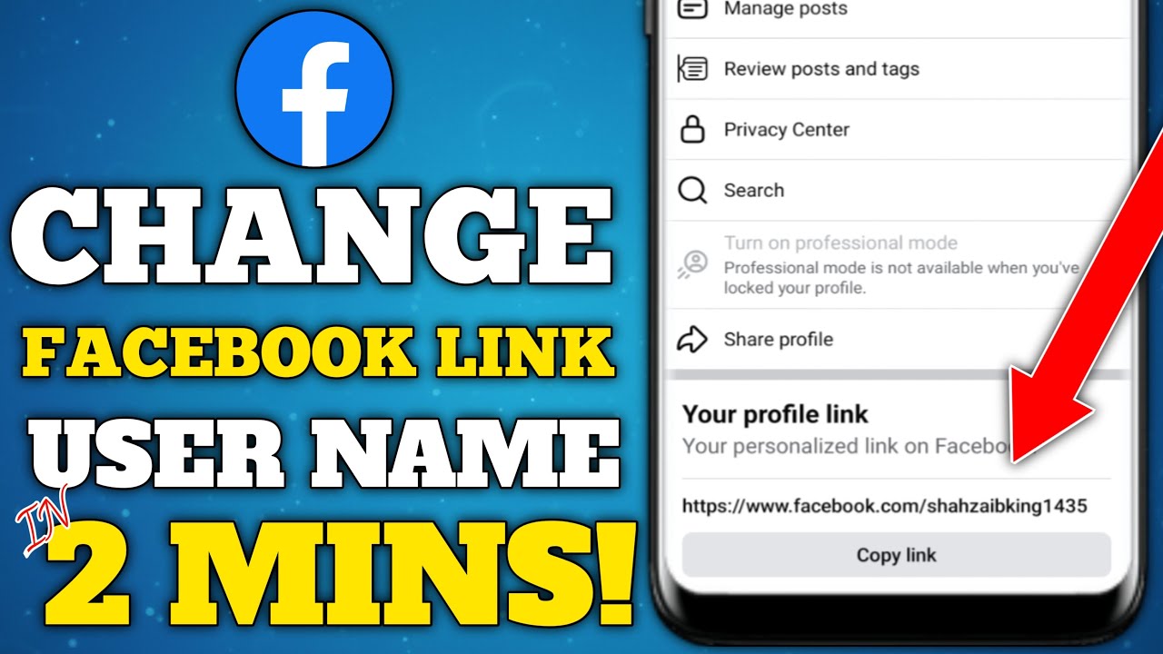 How to change facebook account url | Facebook account link change 2026 ...