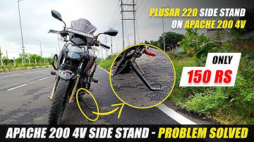 TVS Apache 200 4V side stand problem solved | Pulsar 220 stand on Apache 200