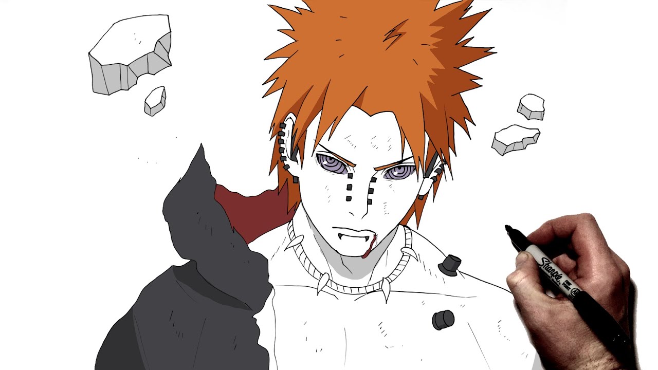 Tutorial how to draw pain tendo from naruto by AgungTategamiKyutsu