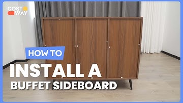 How to Install the Mid-century Modern Buffet Sideboard Server Cabinet | JV11158 #costway #howto