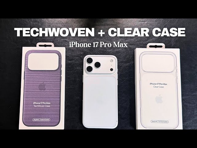 TechWoven Case (Purple) + Apple Clear Case for iPhone 17 Pro Max