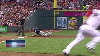 MIL@CIN: Ramirez makes diving stop to nab Suarez