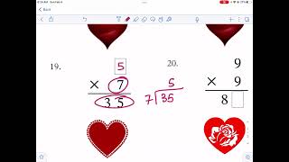 Math-Drills: Cupid’s Missing Digits Multiplication and Division