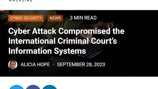 ICC international criminal court has been hit by a #cyberattack