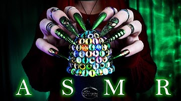 ASMR Embellished Mic Tapping & Scratching ✨ Decorated Charms + Matching Nails for Sleep & Tingles 💜