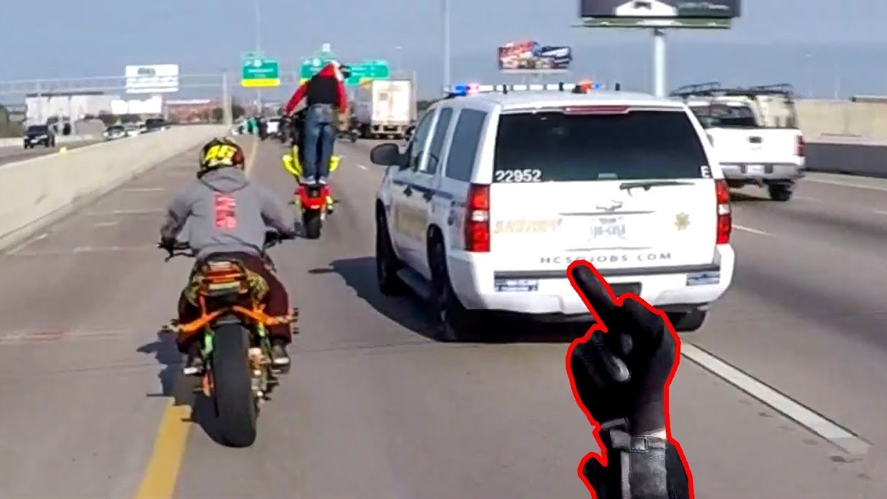 COP SWERVES ON STUNT RIDERS | ANGRY & COOL COPS vs BIKERS |  [ Episode 121]