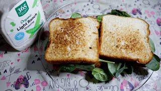 Buttery Toast With Fresh Spinach ASMR Eating Sounds