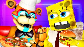 GLAMROCK FNAF vs BOB ESPONJA ANIMATRÓNICO (Español Security Breach SFM 3D Animación Parodia Animada)