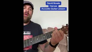 David Bowie-Heroes-Acoustic Guitar Lesson #DavidBowie #acousticguitarlesson