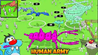 Oggy Became World BIGGEST Monster | in Human Army Game | Oggy Game