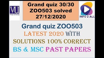 VU Grand quiz ZOO503 27/12/2020