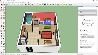 SketchUp Tutorials for Interior design - 68 Appartment Twilight environment