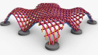 Layered Beams Parametric Pavilion - Outdoor Urban Structure (CGTrader)