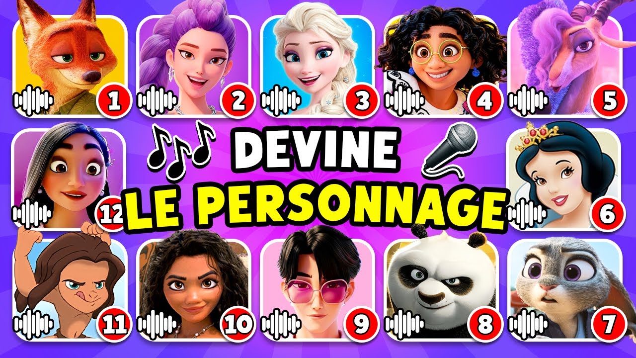 Devine les personnages Disney avec leur CHANSON 🎙️🎶 Blanche-Neige, Zootopie 2, Vaiana