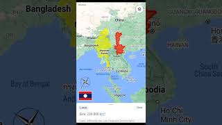 Laos Vs Myanmar Land Area Size Comparison
