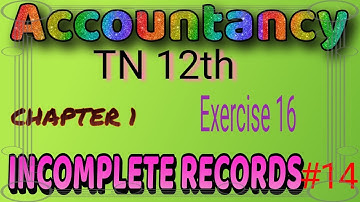 TN 12th accounts chapter 1 || Exercise 16