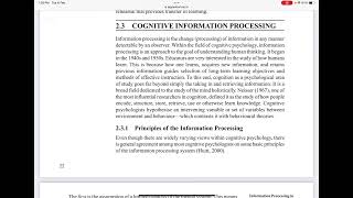 MPC-001, BLOCK 1, UNIT 2: Information Processing in Learning and Memory