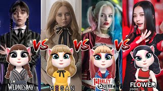 My Talking Angela 2 - 💕 Cosplay 😍 Wednesday Addams Vs M3gan Doll Vs Harley Quinn Vs Jisoo Flower 🌼