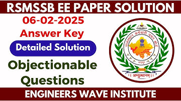 RSSB JE ELECTRICAL | 06-02-2025 Morning Session |Paper Detailed Solution With Objectionable Question