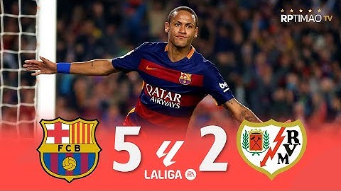 Barcelona 5 x 2 Rayo Vallecano (4 Goles de Neymar) ● La Liga 15/16 Resumen y Goles ᴴᴰ