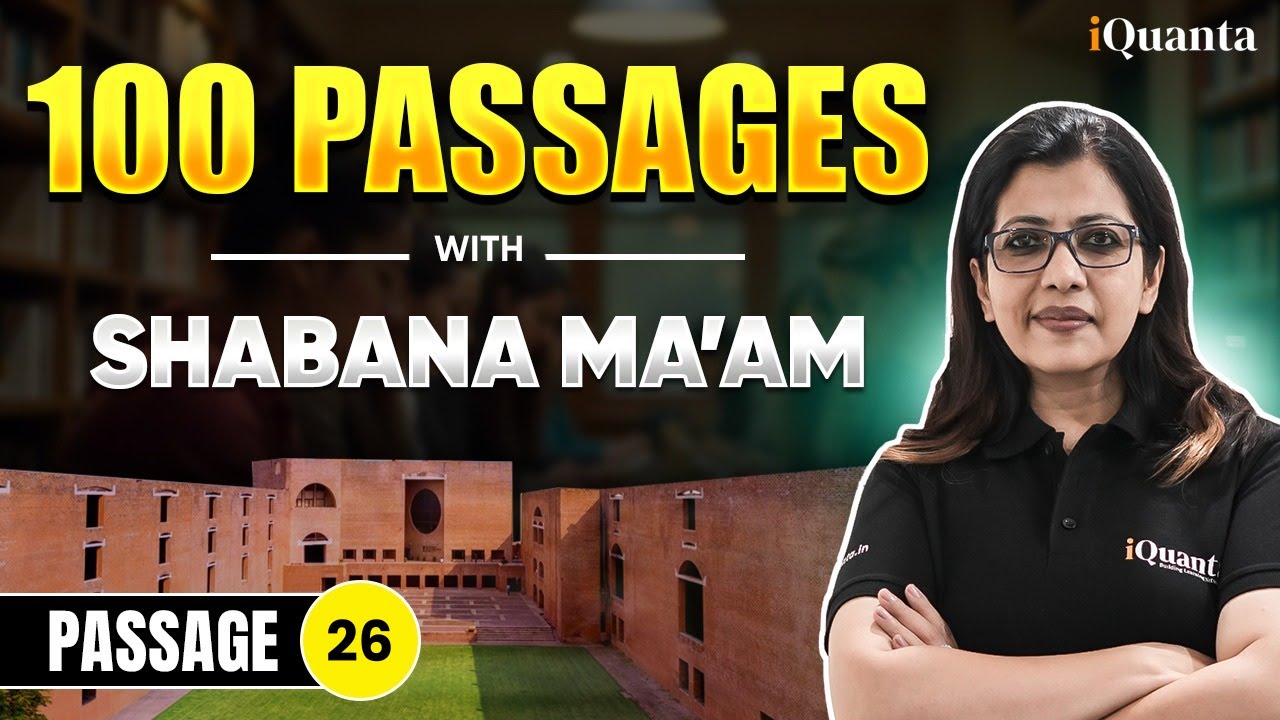 CAT RC Practice-26 | 100 Passages with Shabana Ma'am | CAT  VARC Playlist