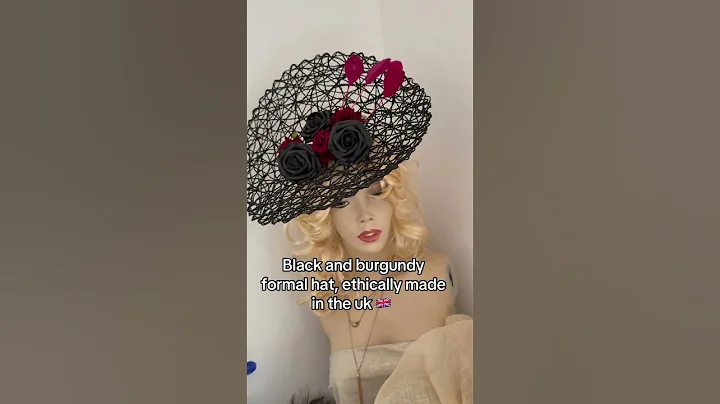 Black burgundy formal hat #millinery #fascinator #hatinator #burgundyhat #formalhat #weddinghat