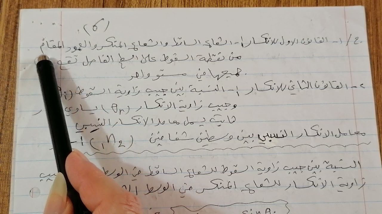 طبيعيات/المرحلة الثانية/الفصل السادس/انكسار الضوء/قوانين الانكسار