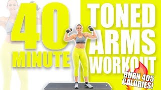 40 Minute Toned Arms Workout 🔥Burn 405 Calories! 🔥Sydney Cummings