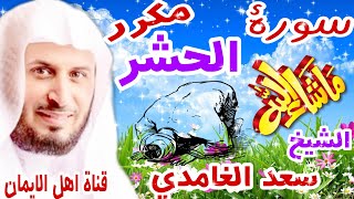 سورة الحشر كاملة مكررة بصوت اكثر من رائع الشيخ سعد الغامدي surat alhashr alshaykh saed alghamidi