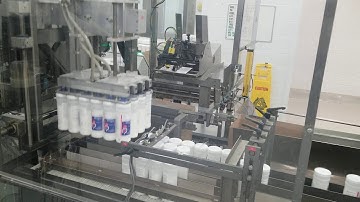 Wepackit case packer station with Fanuc robotic palletizer