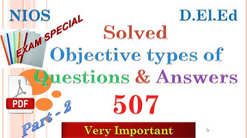 EXAM SPECIAL Solved MCQ of 507 Part -2 in English...