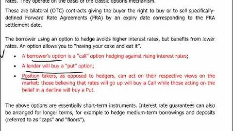 CIMA P3 - 8 Management of financial risk  part 2