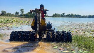 បើកគោយន្តទៅដឹកទឹកបឹង,Driver Tractor Kubota RT 140DI Go Transport Water,Tractor Khmer Farmer