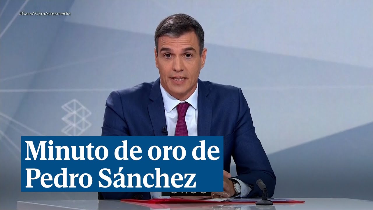 Minuto de oro de Pedro Sánchez en el cara a cara con Feijóo - YouTube