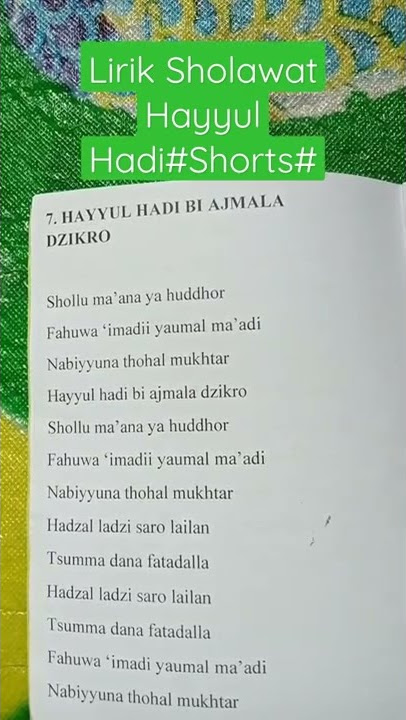 Lirik Hayyul Hadi Bi Ajmala Dzikro#Shorts#