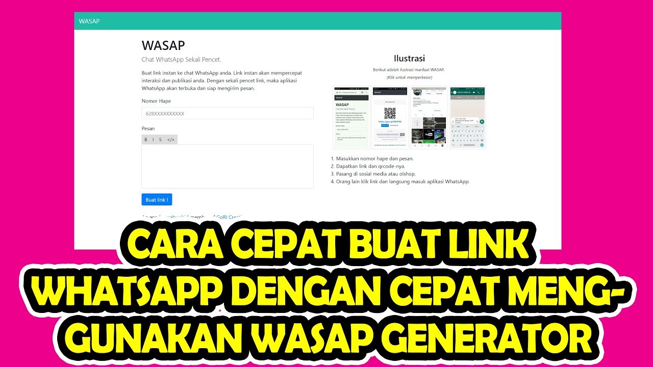 Cara Membuat Link Whatsapp tanpa rumus & bisa request link ...