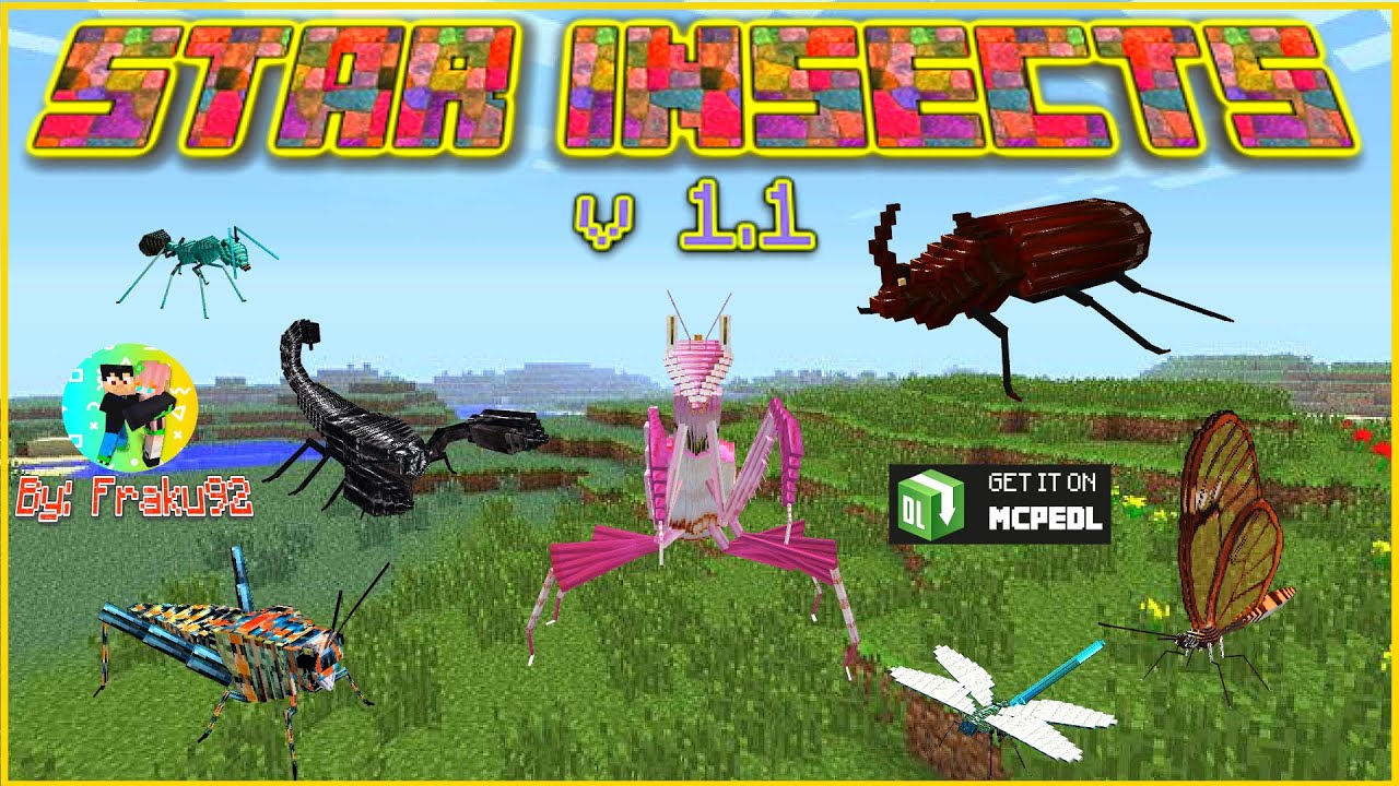 😍ADDON DE INSECTOS ÚTILES ACTUALIZACIÓN V1.1⚡ #minecraft #bedrock 1.20 ...